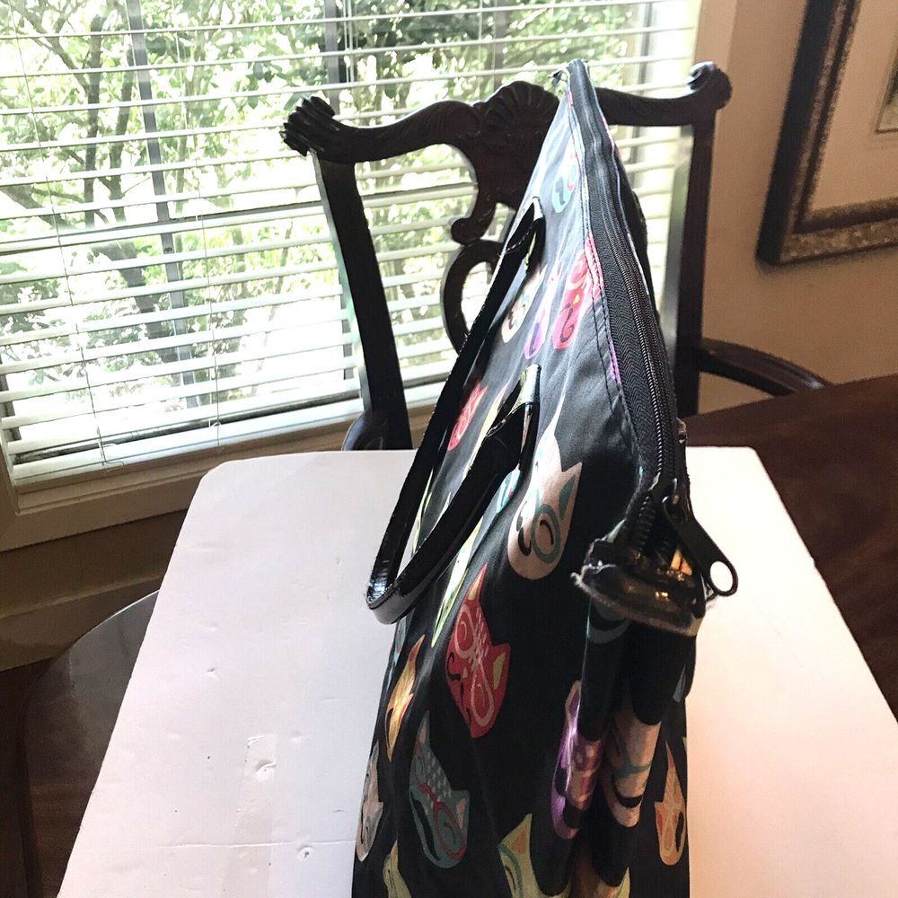 Arcadia Colorful Cat Faces Holiday Beauty Hair Care/Any Occasion Tote NWT - Picture 4 of 8